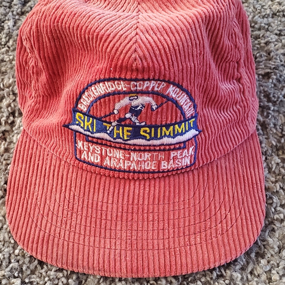 Ski the Summit Red Corduroy Hat